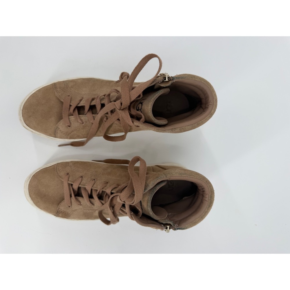 UGG Olive Chestnut Brown Suede High Top Side Zip Sneakers 1105370 Womens 9.5 - Picture 9 of 9